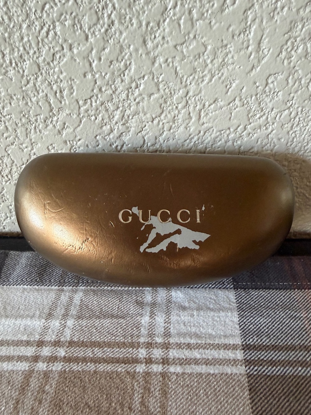 Gucci Bronze Micro GG Sunglass Eyeglass Case